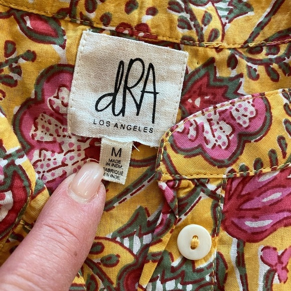 dRA Anthropologie Women’s Maxi Floral Button Belt Pockets Cotton size medium - Picture 4 of 16